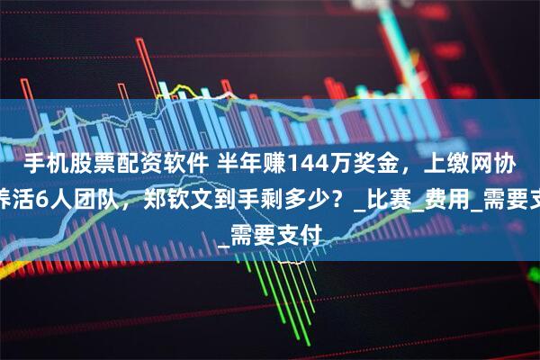 手机股票配资软件 半年赚144万奖金，上缴网协，养活6人团队，郑钦文到手剩多少？_比赛_费用_需要支付