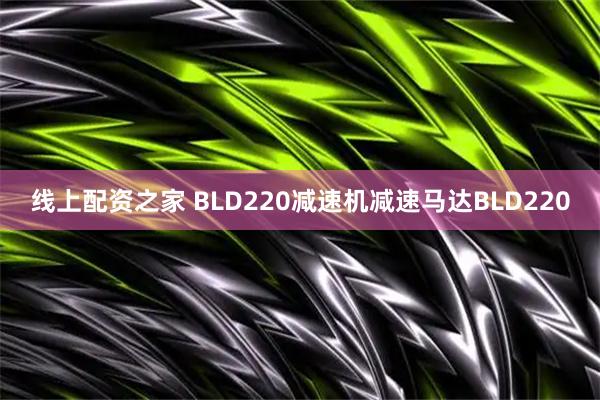 线上配资之家 BLD220减速机减速马达BLD220